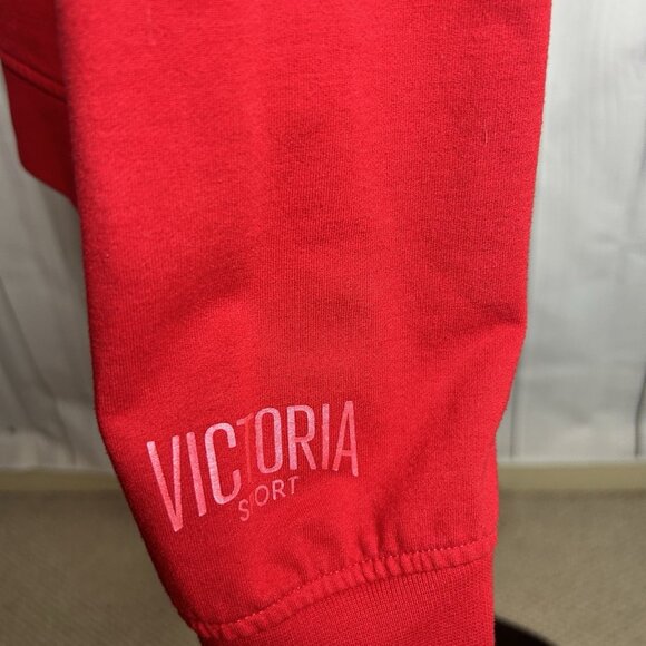 Victoria's Secret Sport Red Pullover Sweatshirt Keyhole Open Back High Low Sz XS - Picture 5 of 8